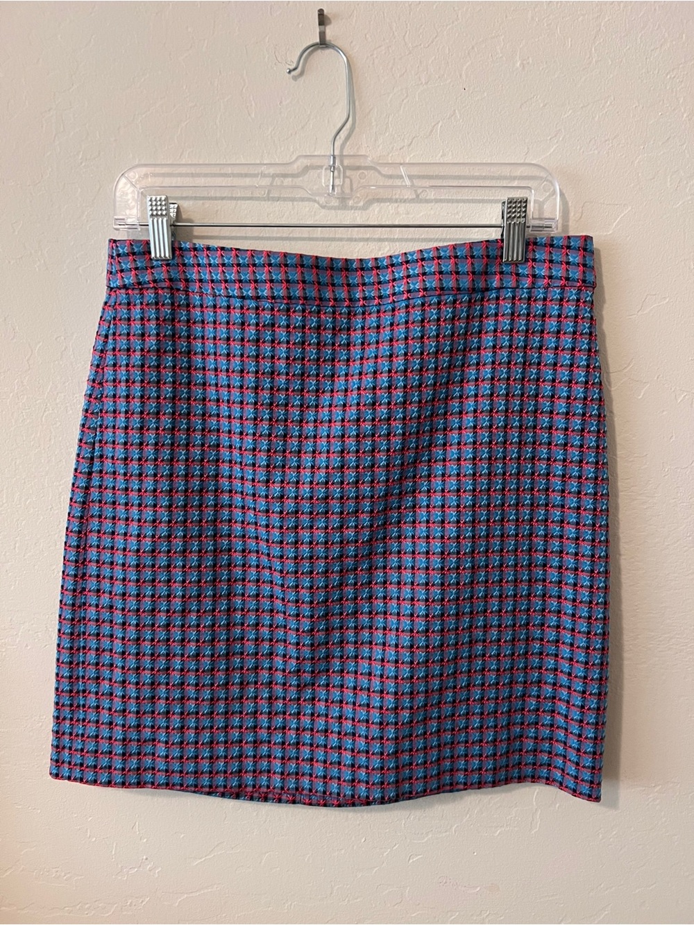 Marc by Marc Jacobs Blue & Pink Checked Tweed Mini Skirt
